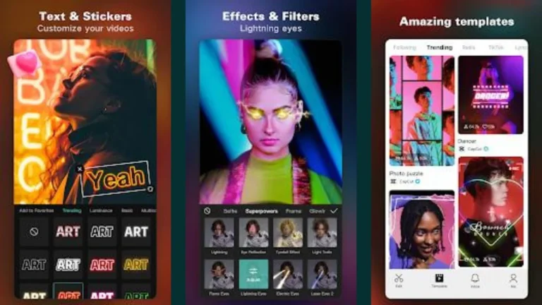 Trending Effects, Stickers, and Filters in capcut Mod APK